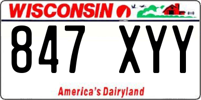 WI license plate 847XYY