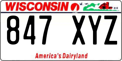 WI license plate 847XYZ