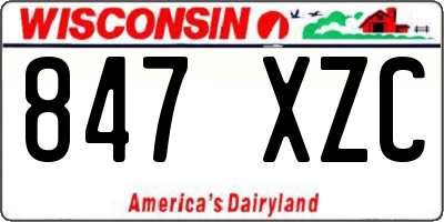 WI license plate 847XZC