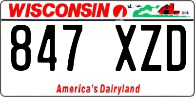 WI license plate 847XZD