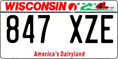WI license plate 847XZE