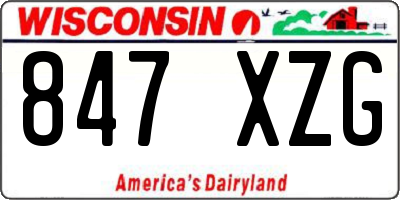 WI license plate 847XZG