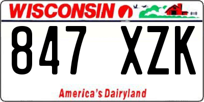 WI license plate 847XZK