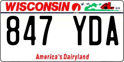 WI license plate 847YDA