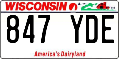 WI license plate 847YDE