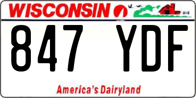WI license plate 847YDF