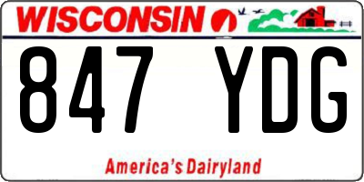 WI license plate 847YDG