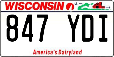 WI license plate 847YDI