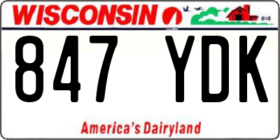 WI license plate 847YDK