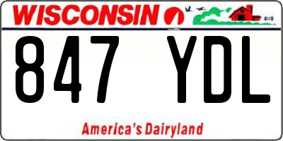 WI license plate 847YDL