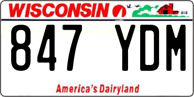 WI license plate 847YDM