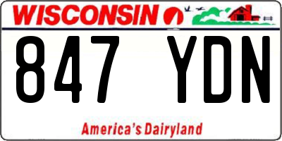 WI license plate 847YDN