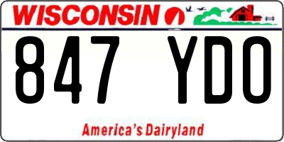 WI license plate 847YDO