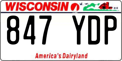 WI license plate 847YDP