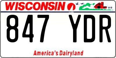WI license plate 847YDR