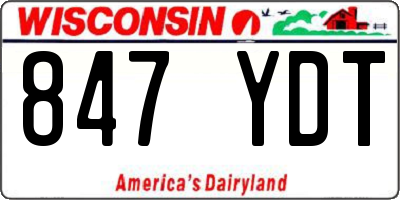 WI license plate 847YDT