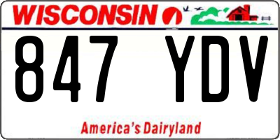 WI license plate 847YDV