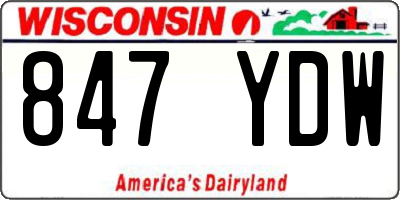 WI license plate 847YDW