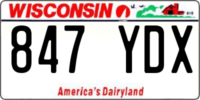 WI license plate 847YDX