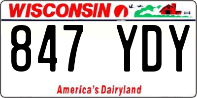 WI license plate 847YDY