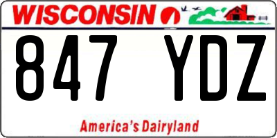 WI license plate 847YDZ