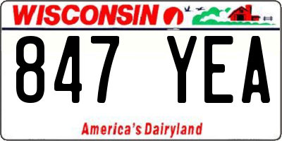 WI license plate 847YEA
