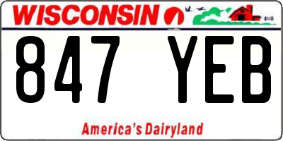 WI license plate 847YEB