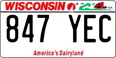 WI license plate 847YEC