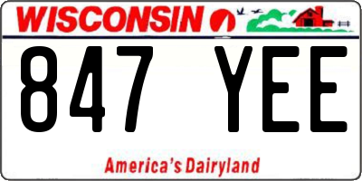 WI license plate 847YEE
