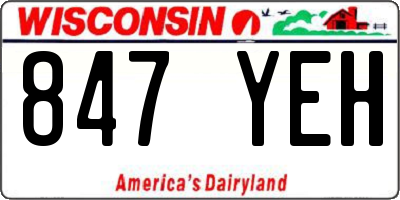 WI license plate 847YEH
