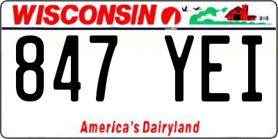 WI license plate 847YEI
