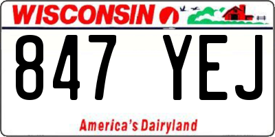 WI license plate 847YEJ