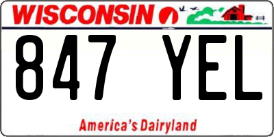 WI license plate 847YEL