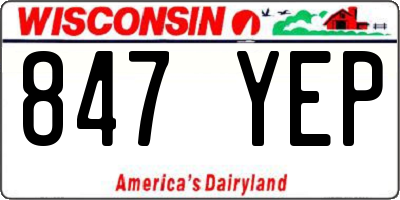 WI license plate 847YEP