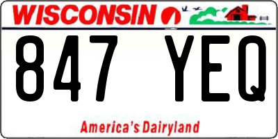 WI license plate 847YEQ