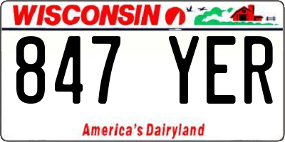 WI license plate 847YER