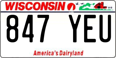 WI license plate 847YEU