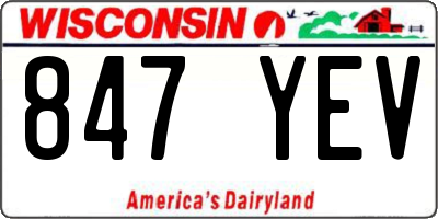 WI license plate 847YEV