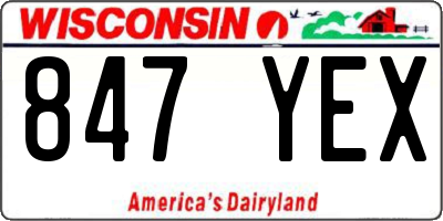 WI license plate 847YEX