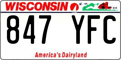 WI license plate 847YFC