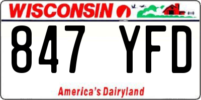 WI license plate 847YFD