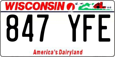 WI license plate 847YFE