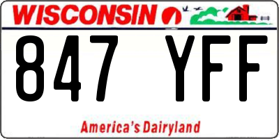 WI license plate 847YFF