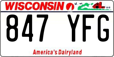 WI license plate 847YFG