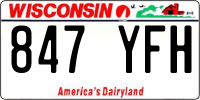WI license plate 847YFH