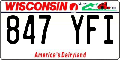 WI license plate 847YFI