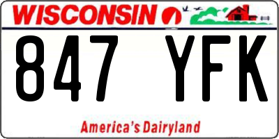 WI license plate 847YFK