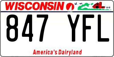 WI license plate 847YFL
