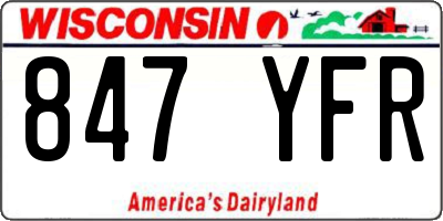 WI license plate 847YFR