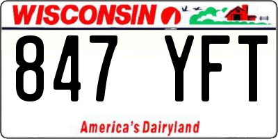 WI license plate 847YFT